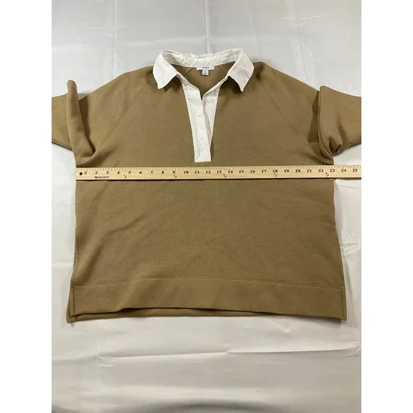 REISS Gaia Camel Tan Interlock Contrast Collar Sweater Top Womens M - Picture 11 of 14